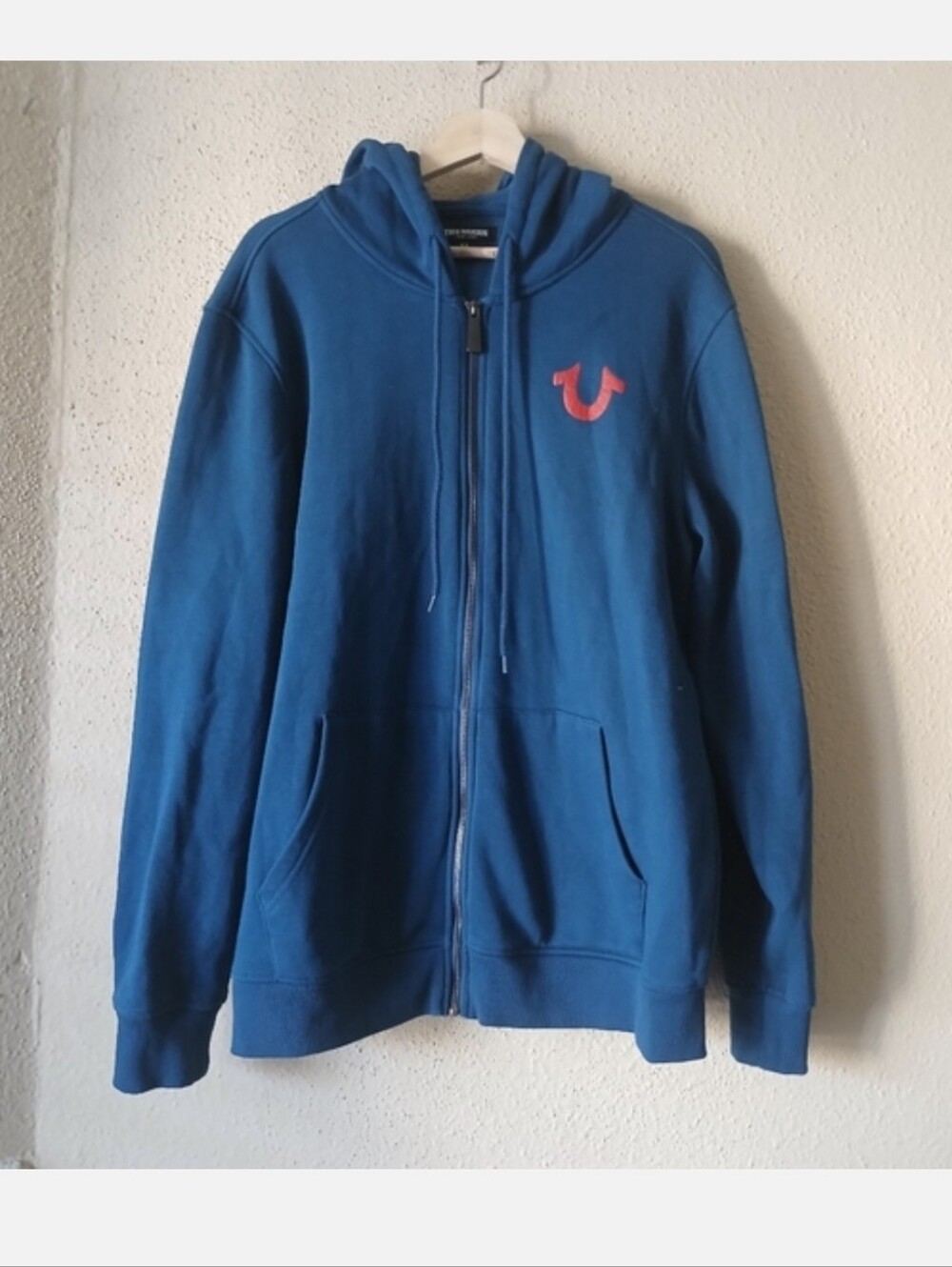 True Religion Hoodie Mens XL Blue Zip-Up